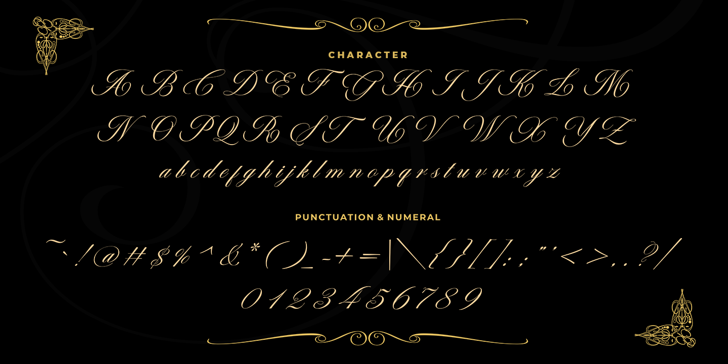 Przykład czcionki Bellisa Script Ornamen